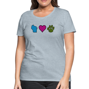 WI Loves Pets Contoured Premium T-Shirt - heather ice blue