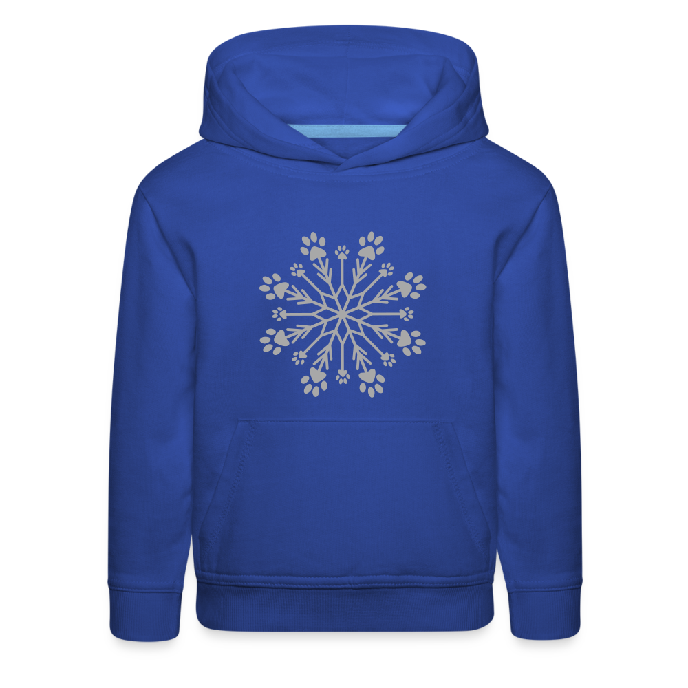 Paw Snowflake Sparkle Print Kids‘ Premium Hoodie - royal blue