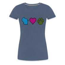 Load image into Gallery viewer, WI Loves Pets Contoured Premium T-Shirt - heather blue