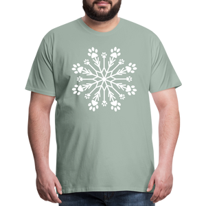 Paw Snowflake Premium T-Shirt - steel green