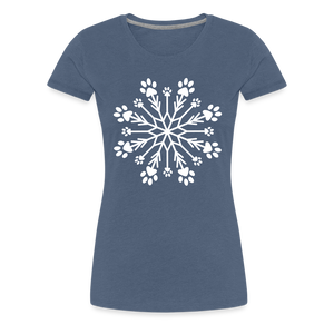 Paw Snowflake Premium T-Shirt - heather blue