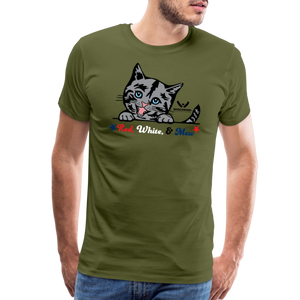 Red White & Mew Classic Premium T-Shirt - olive green