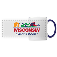 Load image into Gallery viewer, WHS License Plate Panoramic Mug - white/cobalt blue