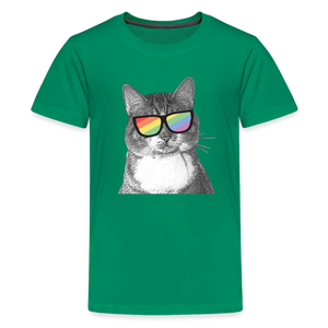 Pride Cat Kids' Premium T-Shirt - kelly green