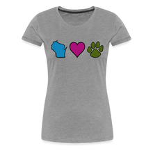 Load image into Gallery viewer, WI Loves Pets Contoured Premium T-Shirt - heather gray