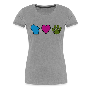 WI Loves Pets Contoured Premium T-Shirt - heather gray