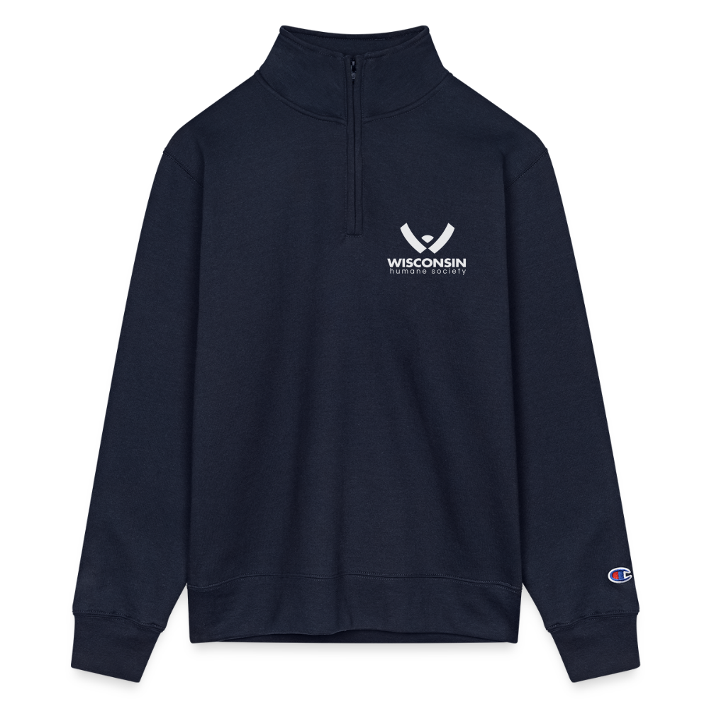 WHS Logo Champion Unisex 1/4 Zip Pullover Sweatshirt - navy