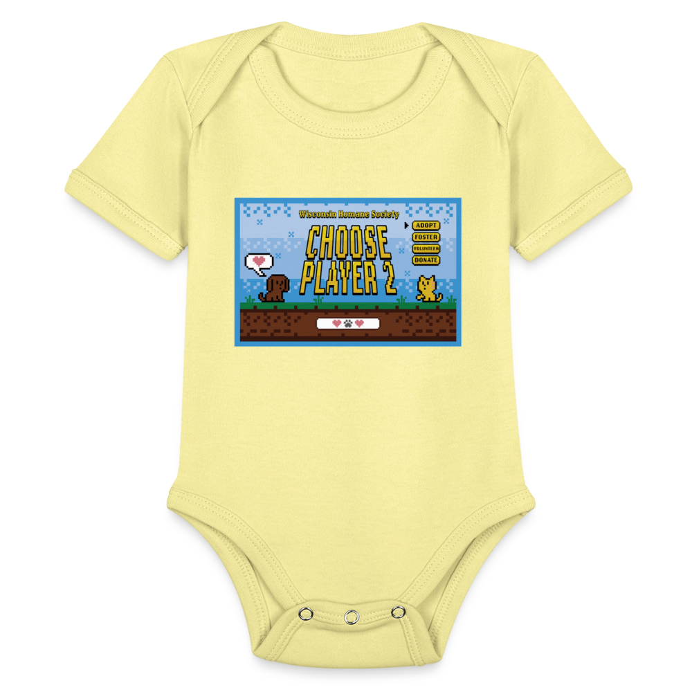 
                  
                    WHS Player 2 Organic Short Sleeve Baby Bodysuit - washed yellow
                  
                