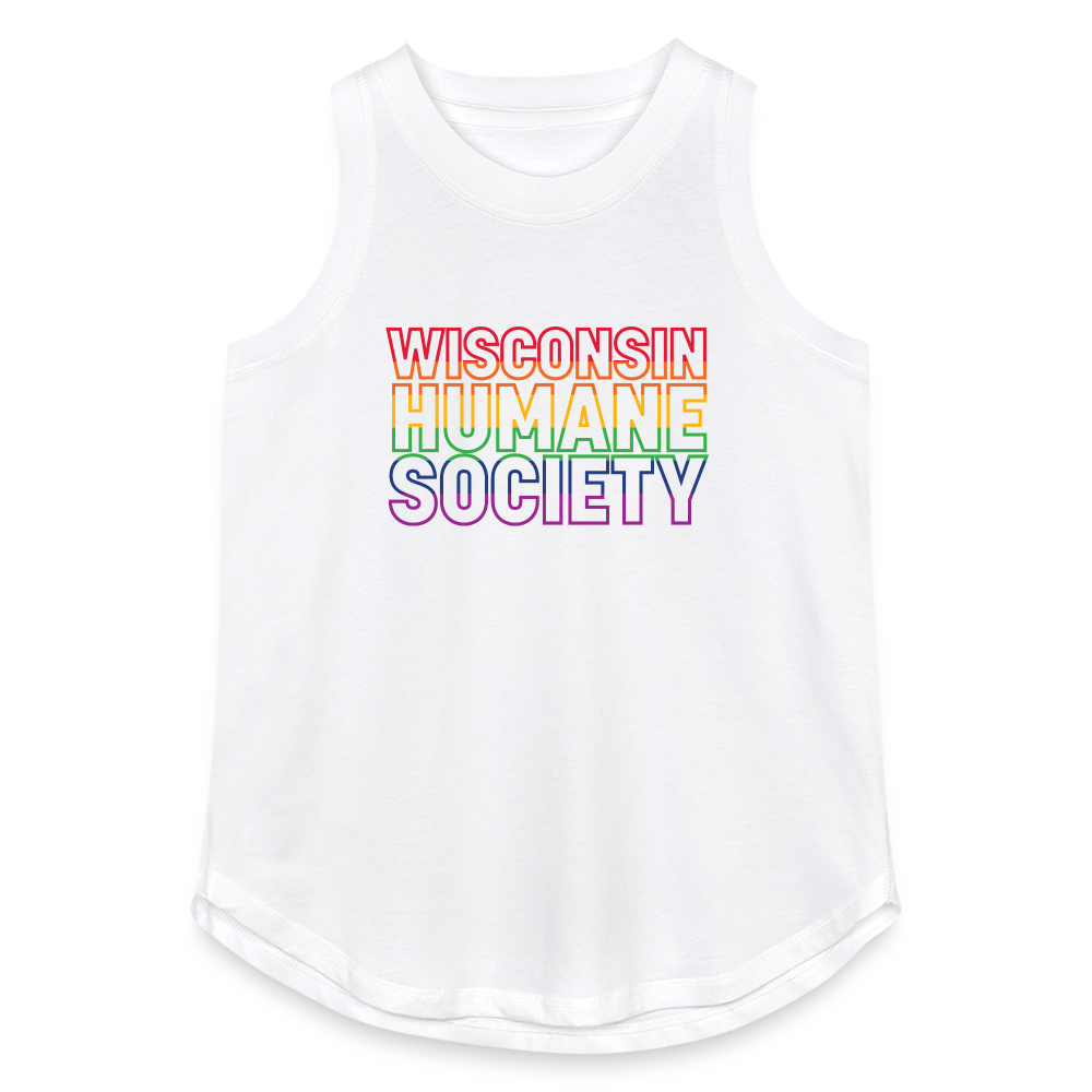 WHS Pride Rainbow Contoured Relaxed Tank Top - white