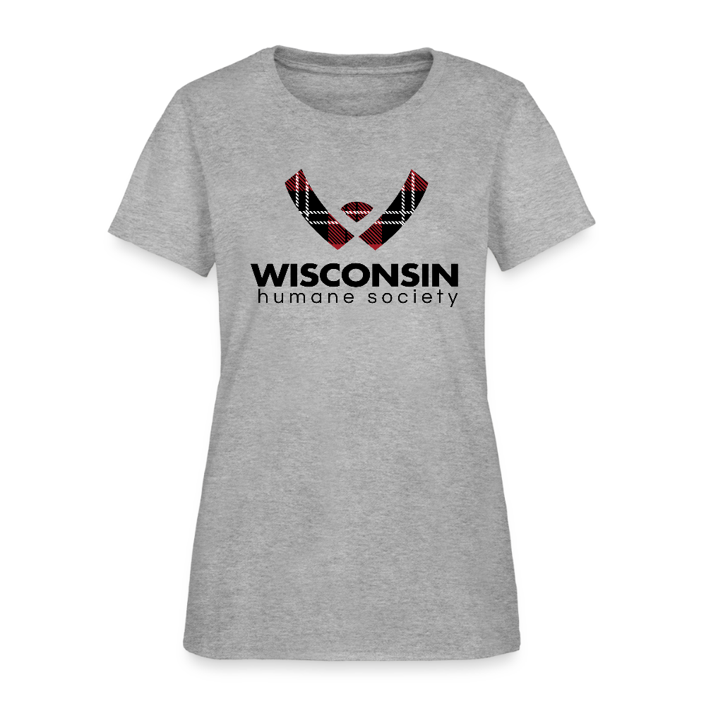 WHS Plaid Logo Contoured T-Shirt - heather gray