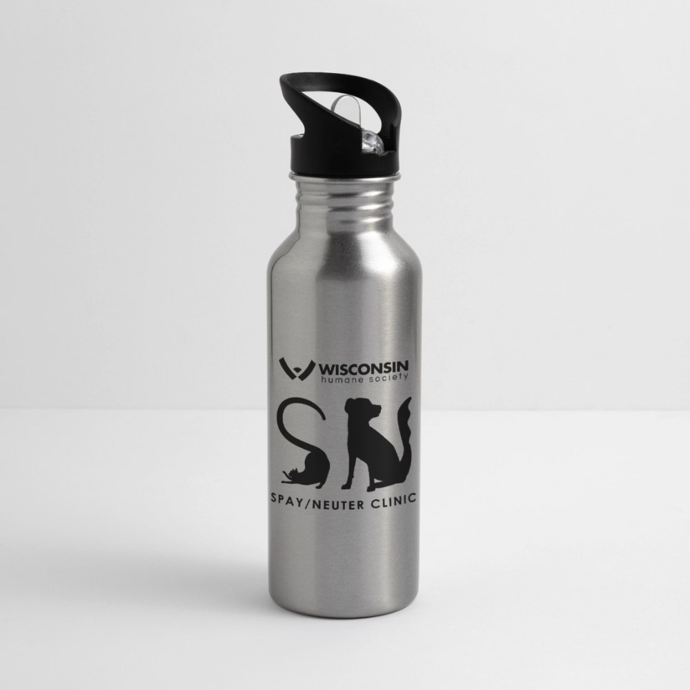 Spay/Neuter Clinic Water Bottle - silver