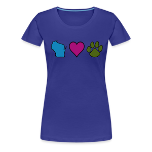 WI Loves Pets Contoured Premium T-Shirt - royal blue