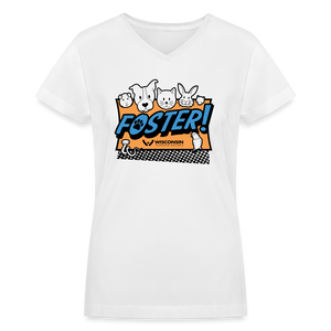 Foster Logo Contoured V-Neck T-Shirt - white