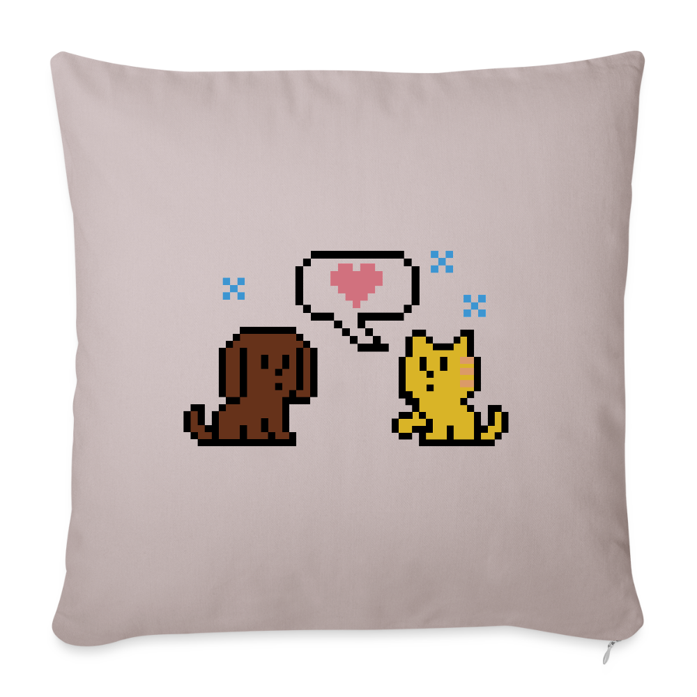 
                  
                    8-Bit Dog & Cat Throw Pillow Cover 18” x 18” - light taupe
                  
                