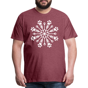 Paw Snowflake Premium T-Shirt - heather burgundy