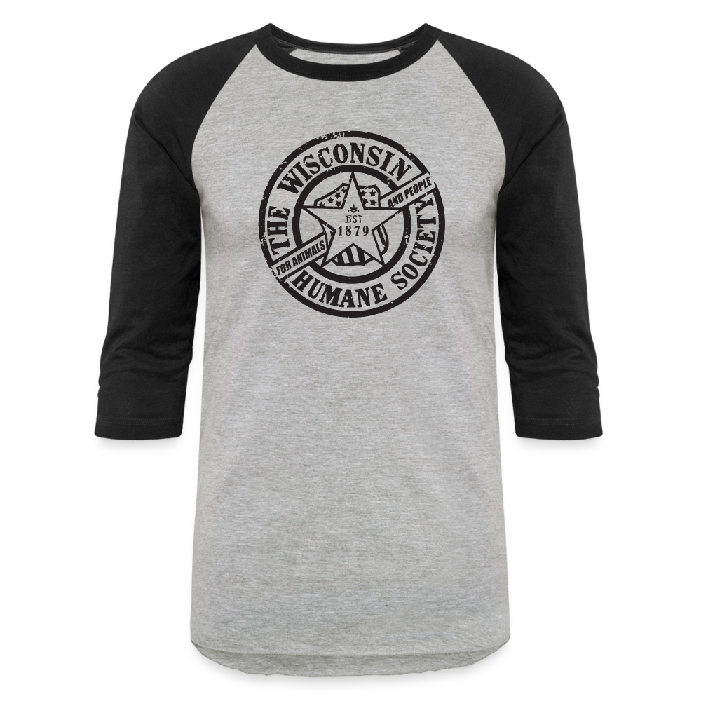 WHS 1879 Logo Baseball T-Shirt - heather gray/black