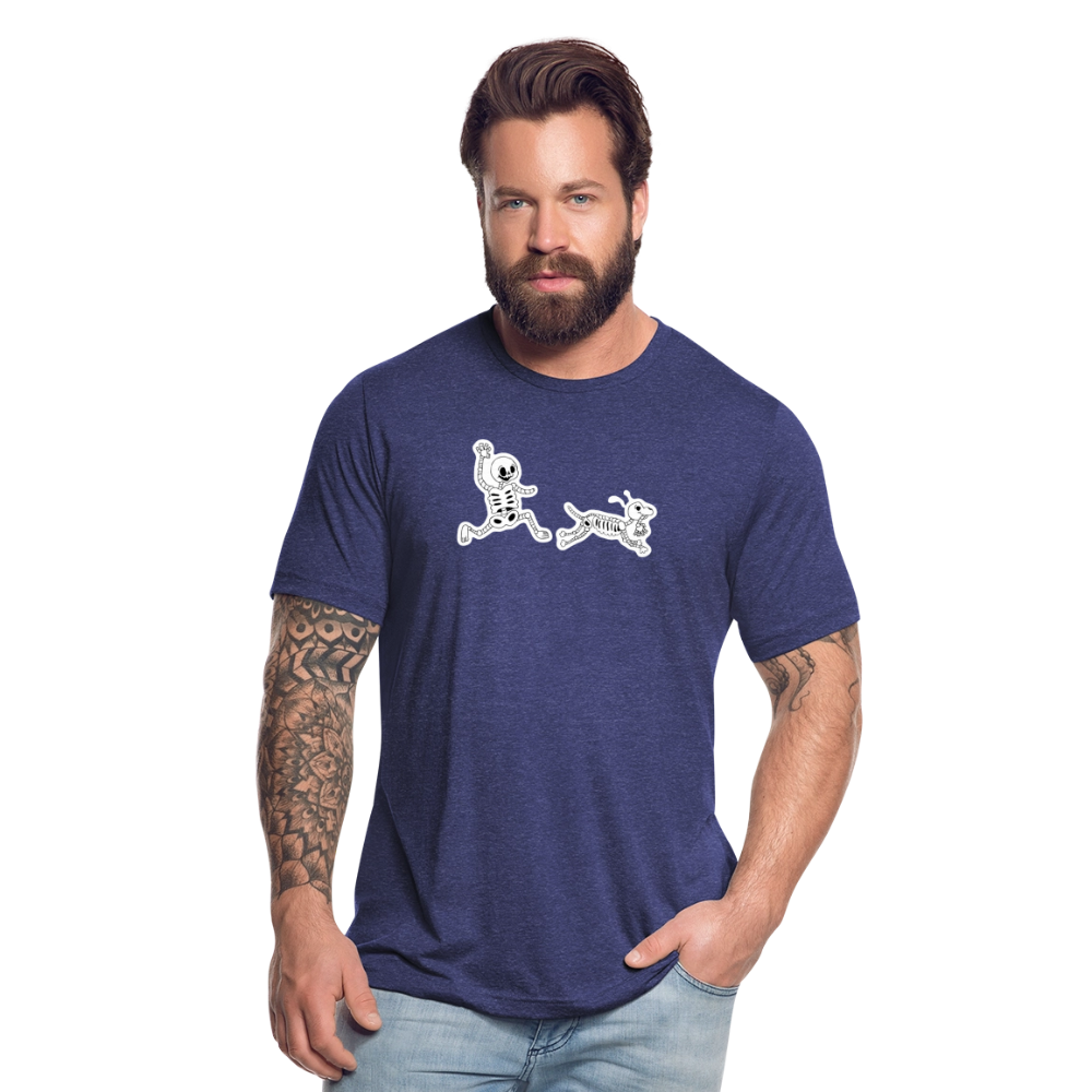 
                  
                    Skeleton Friends Unisex Tri-Blend T-Shirt - heather indigo
                  
                