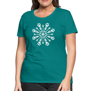 Paw Snowflake Premium T-Shirt - teal