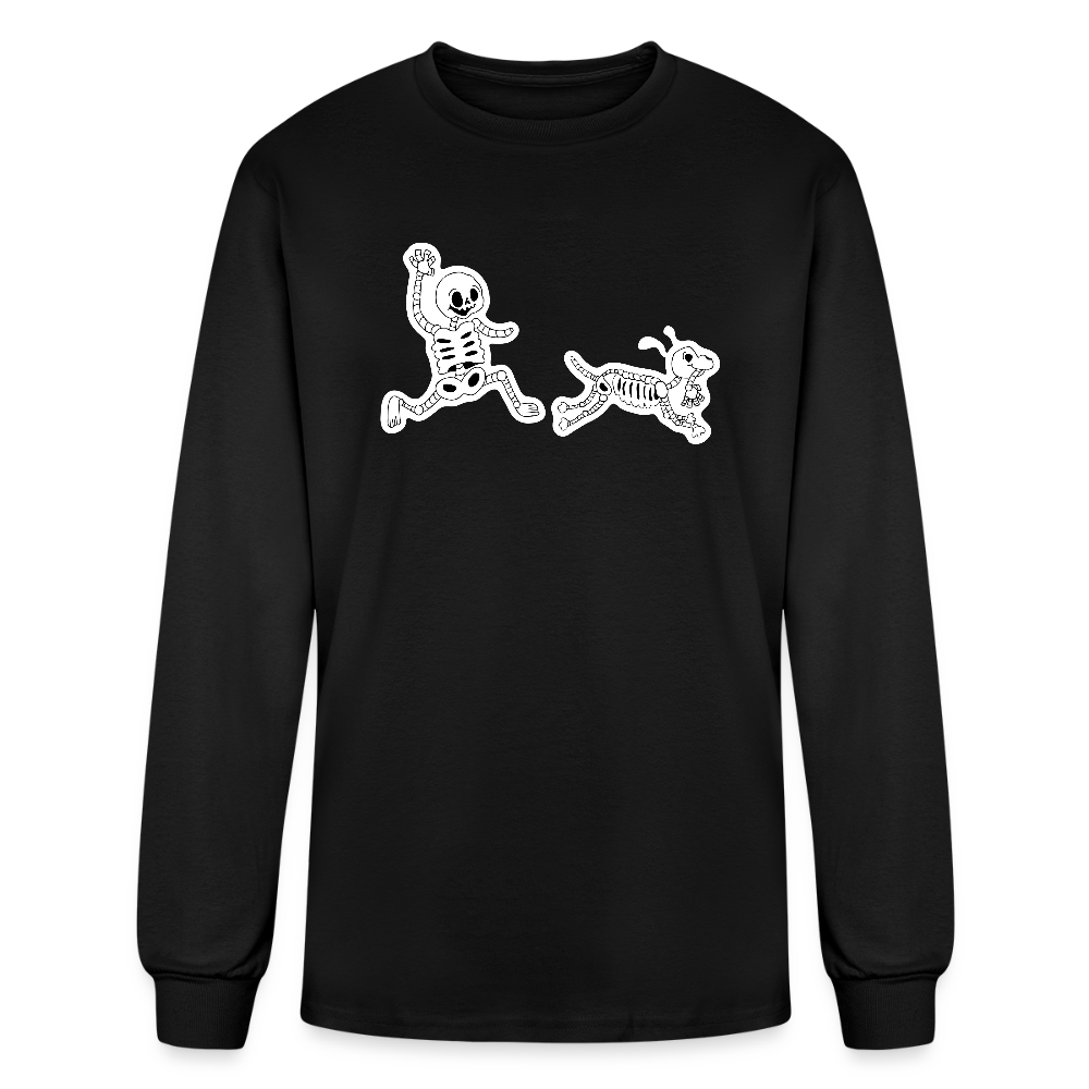 Skeleton Friends Long Sleeve T-Shirt - black