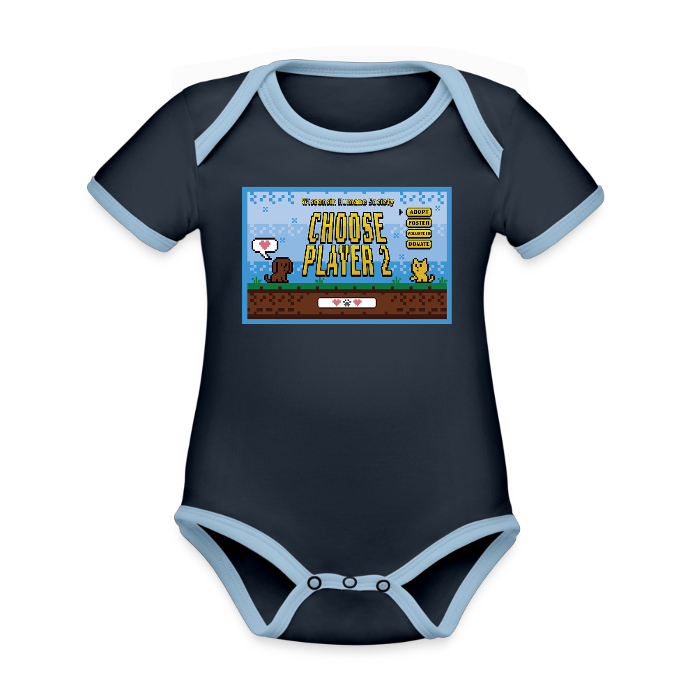 
                  
                    WHS Player 2 Organic Contrast Short Sleeve Baby Bodysuit - navy/sky
                  
                