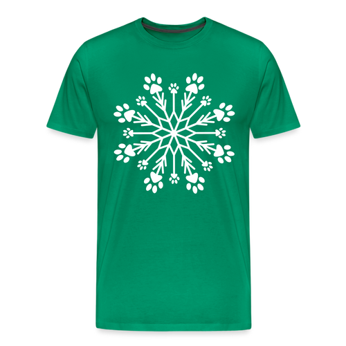 Paw Snowflake Premium T-Shirt - kelly green