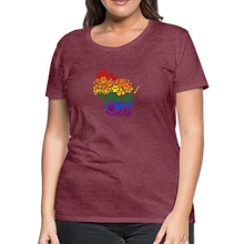 Load image into Gallery viewer, Pride Paws Contoured Premium T-Shirt - heather burgundy