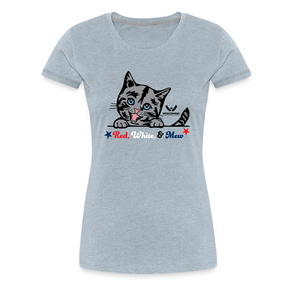 
                  
                    Red White & Mew Contoured Premium T-Shirt - heather ice blue
                  
                