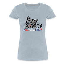 Load image into Gallery viewer, Red White &amp; Mew Contoured Premium T-Shirt - heather ice blue