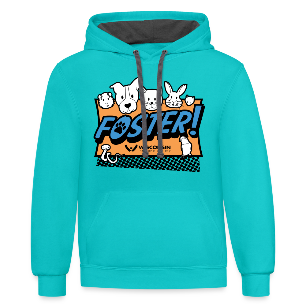 
                  
                    Foster Logo Contrast Hoodie - scuba blue/asphalt
                  
                