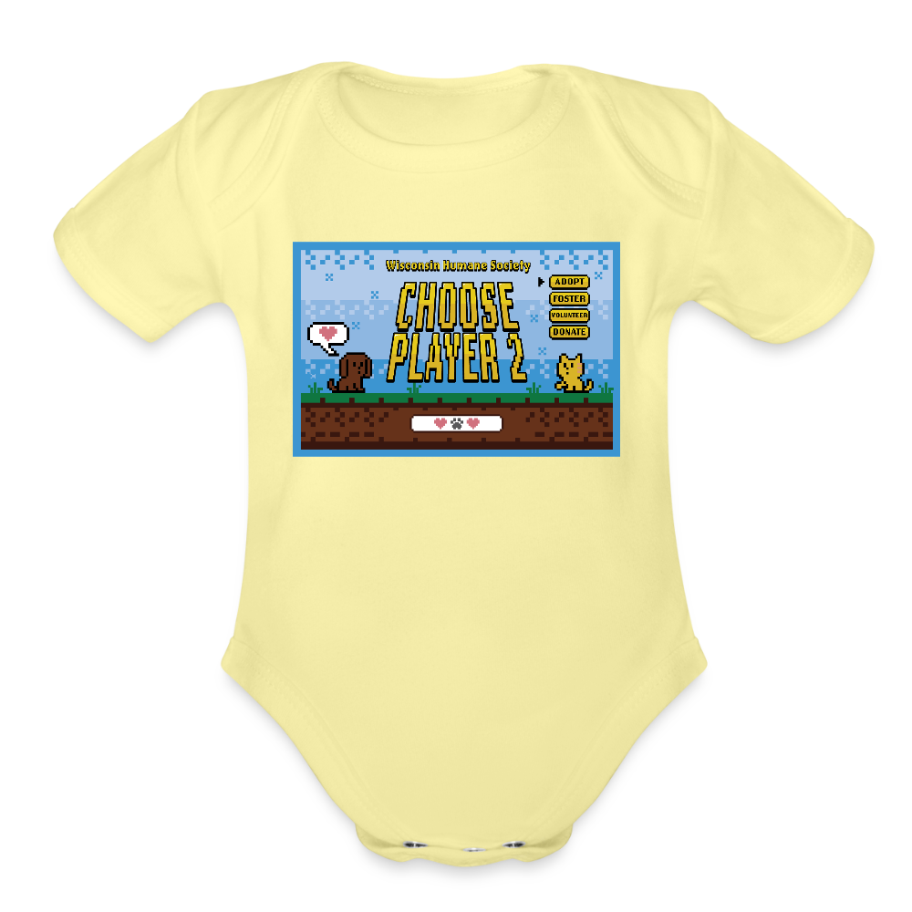 
                  
                    WHS Player 2 Organic Short Sleeve Baby Bodysuit - washed yellow
                  
                