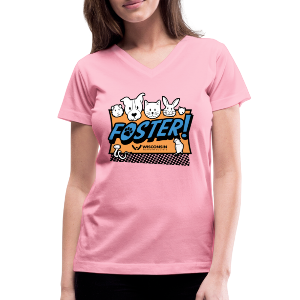 
                  
                    Foster Logo Contoured V-Neck T-Shirt - pink
                  
                