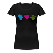 Load image into Gallery viewer, WI Loves Pets Contoured Premium T-Shirt - black