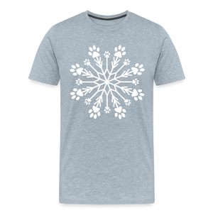 Paw Snowflake Premium T-Shirt - heather ice blue