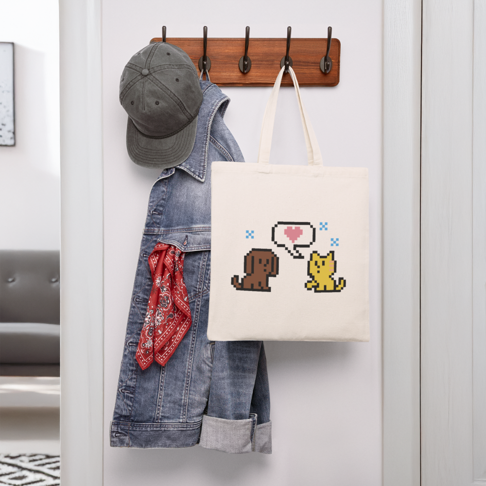 
                  
                    8-Bit Dog & Cat Recycled Tote Bag - natural
                  
                