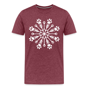 Paw Snowflake Premium T-Shirt - heather burgundy