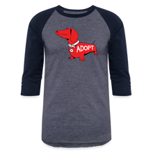 Load image into Gallery viewer, &quot;Big Red Dog&quot; Baseball T-Shirt - heather blue/navy