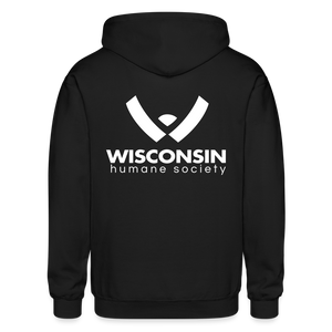 WHS Logo Heavy Blend Adult Zip Hoodie - black