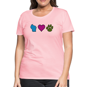 WI Loves Pets Contoured Premium T-Shirt - pink