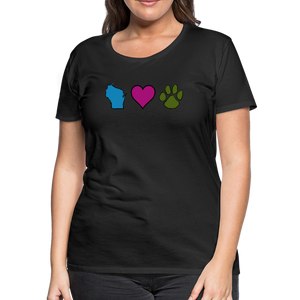 WI Loves Pets Contoured Premium T-Shirt - black