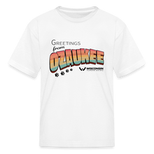 Load image into Gallery viewer, WHS &quot;Greetings from Ozaukee&quot; Kids&#39; T-Shirt - white