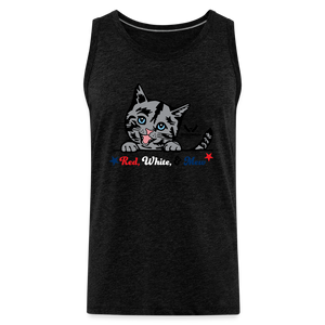 Red White & Mew Classic Premium Tank - charcoal grey