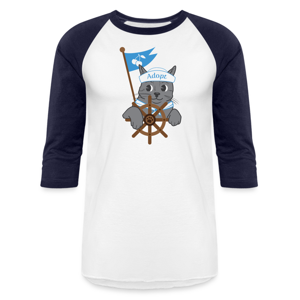
                  
                    Door County Sailor Cat Baseball T-Shirt - white/navy
                  
                