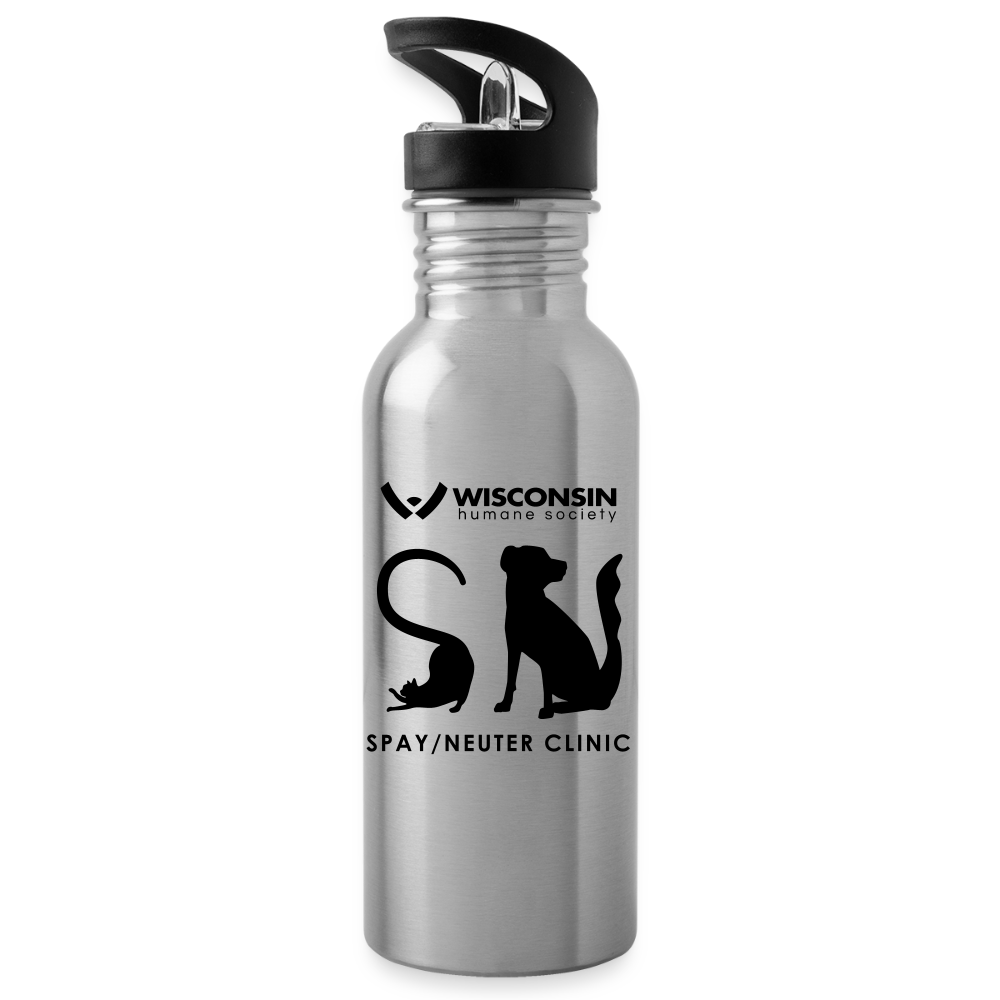 Spay/Neuter Clinic Water Bottle - silver