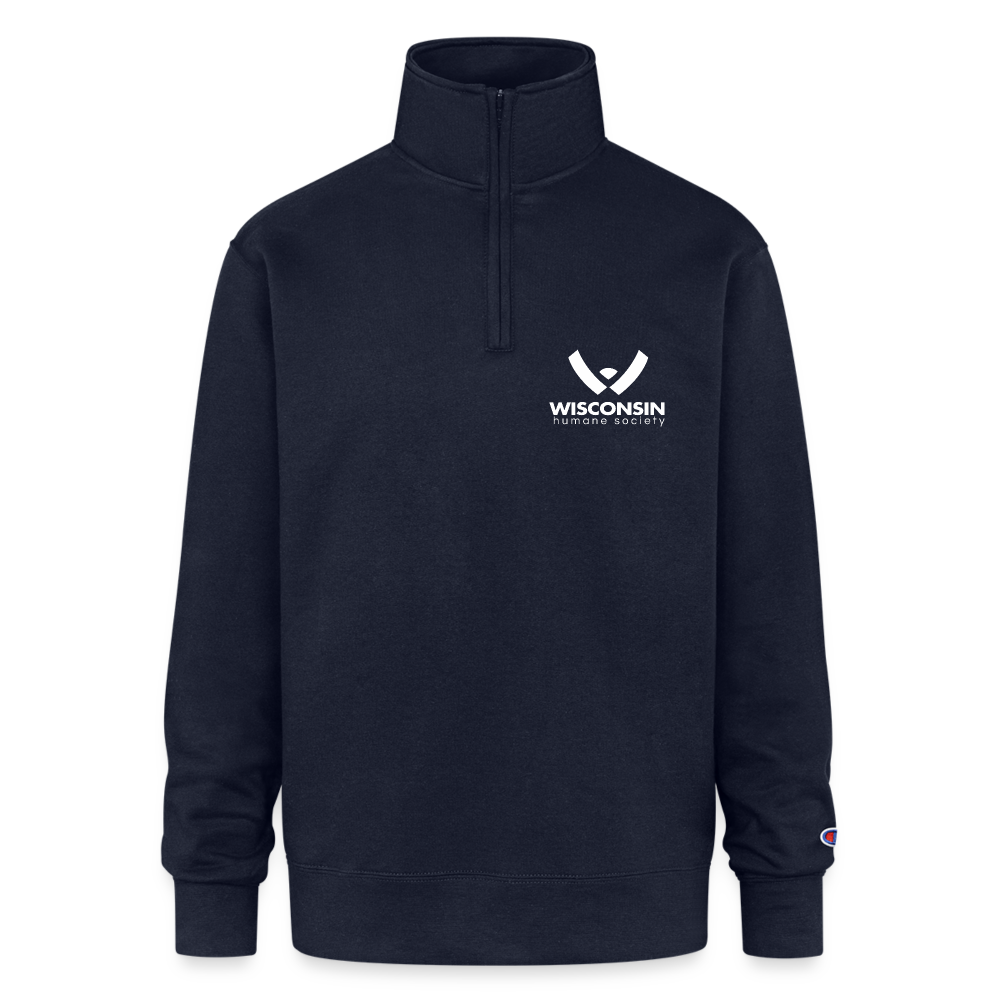 WHS Logo Champion Unisex 1/4 Zip Pullover Sweatshirt - navy