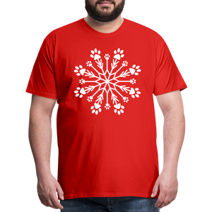 Paw Snowflake Premium T-Shirt - red