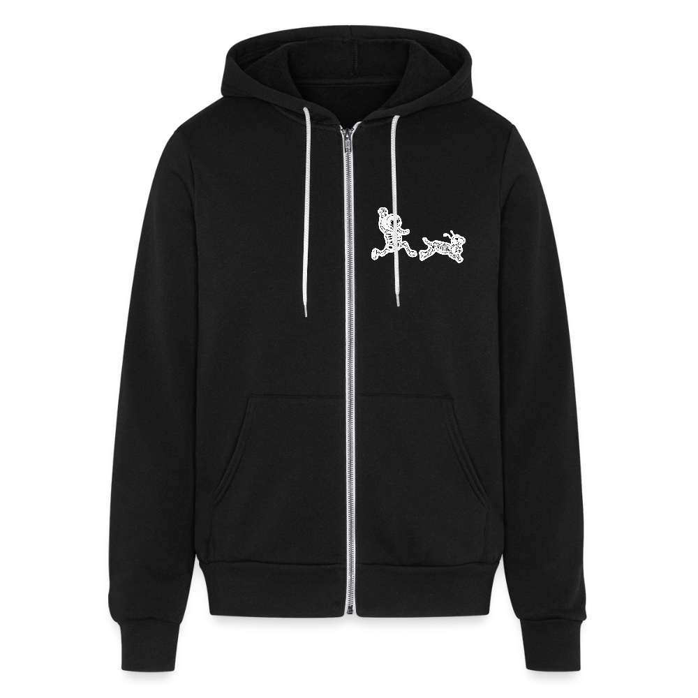 Skeleton Friends Bella + Canvas Unisex Full Zip Hoodie - black