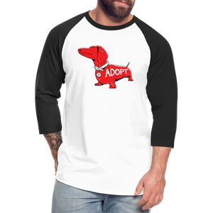 "Big Red Dog" Baseball T-Shirt - white/black