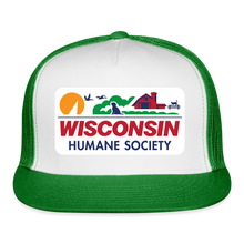 Load image into Gallery viewer, WHS License Plate Trucker Cap - white/kelly green