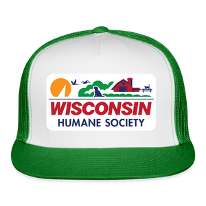 WHS License Plate Trucker Cap - white/kelly green