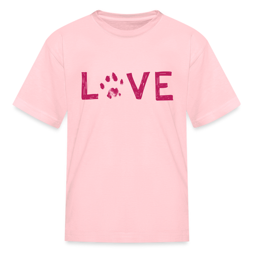 Love Pawprint Kids' T-Shirt - pink